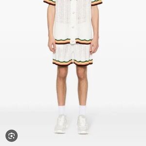 Casablanca Striped Edge Chevron Knot Cardigan